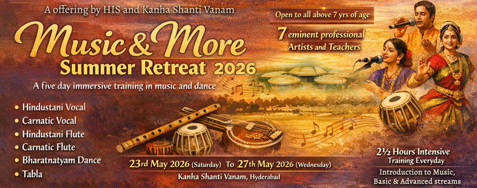 Music & More Summer Retreat. banner